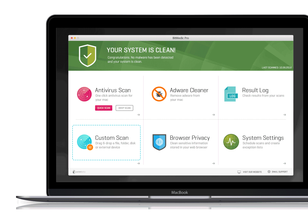 BitMedic Antivirus running on a MacBook
