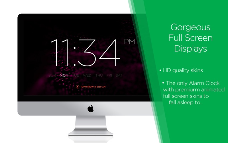 Set the scene with a full-screen clock